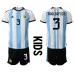 Billige Argentina Nicolas Tagliafico #3 Børnetøj Hjemmebanetrøje til baby VM 2022 Kortærmet (+ korte bukser)